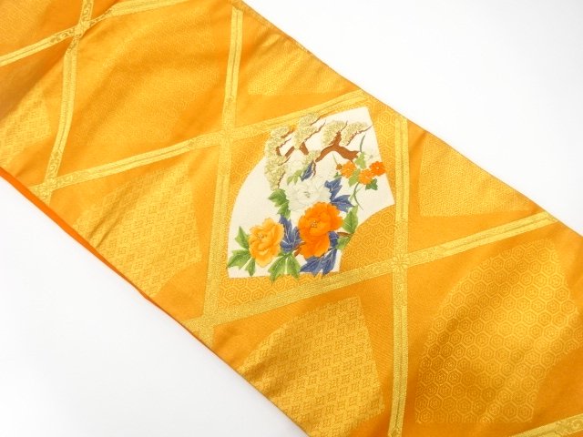 JAPANESE NAGOYA OBI / WOVEN DIAGONAL GRID
